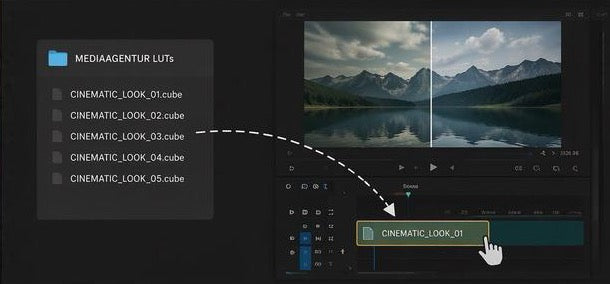 LUT-Import per Drag and Drop ins Schnittprogramm