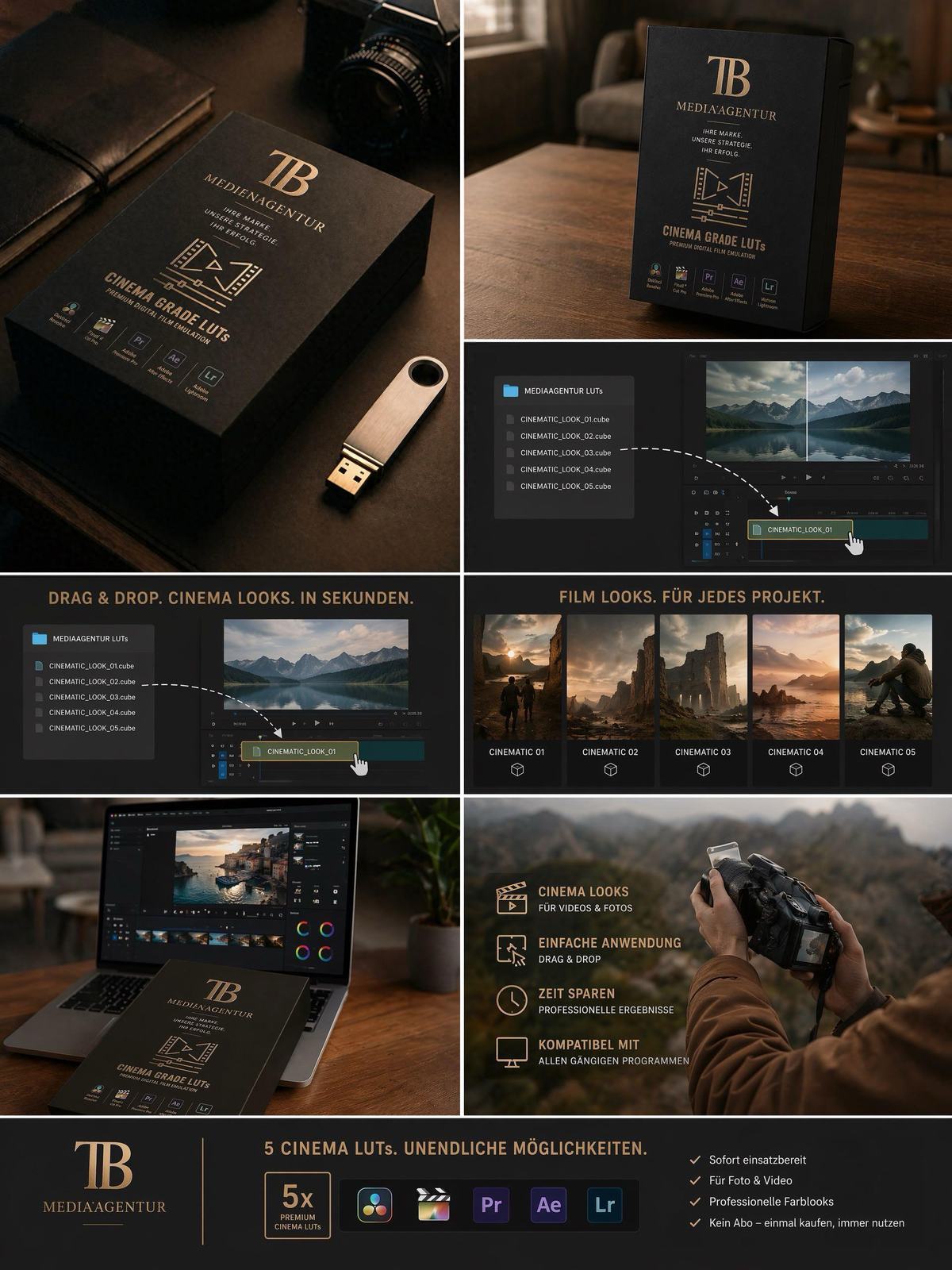 TB Cinema LUTs – Drag and Drop Cinema Looks